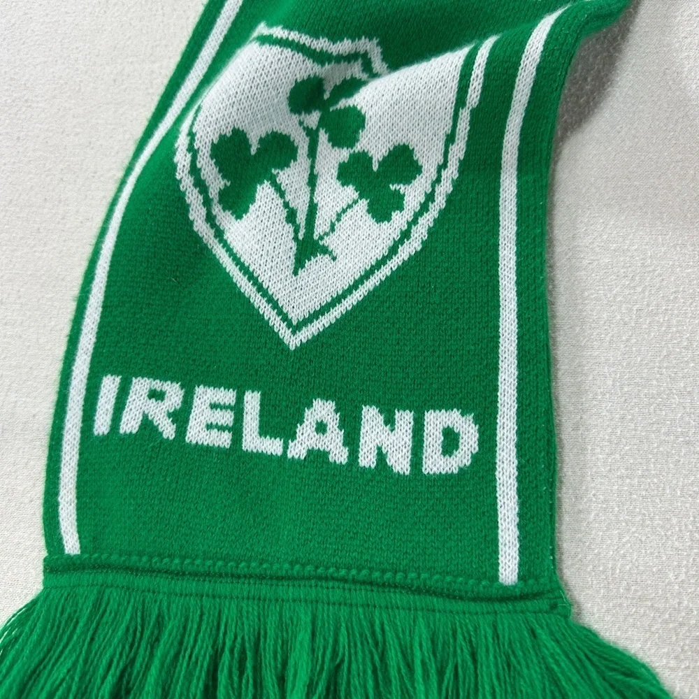 Green St. Patrick's Day Ireland Soccer Style Scarf 60” Long